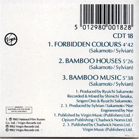 David Sylvian Ryuichi Sakamoto Forbidden Colours Avaxhome