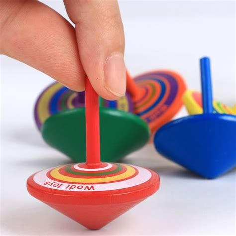 Wholesale Chinese Classic Wooden Gyro Toy Multicolor Cartoon Spinning