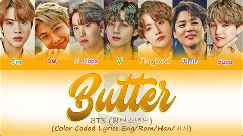 Bts Butter Lyrics Color Coded Lyrics Eng Teaser Youtube