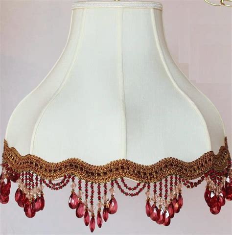 Umbrella Bell Victorian Silk Lamp Shade Beaded Fringe Lamp Shade Pro