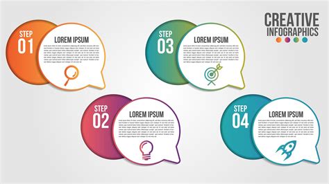 Infographic With Gradient Circles And Speech Bubbles 1236505 Vector Art