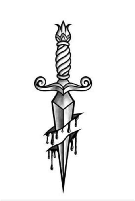 Dagger Drawing Tattoo Outline Drawing Tattoo Flash Art Tattoo Design