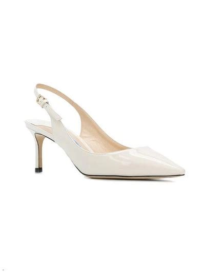 Jimmy Choo Erin 60 Patent Leather Slingback Pumps In Cream Modesens