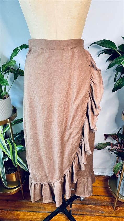 ARITZIA WILFRED TAUPE NUDE TERRACOTTA ROSE LINEN RUF Gem