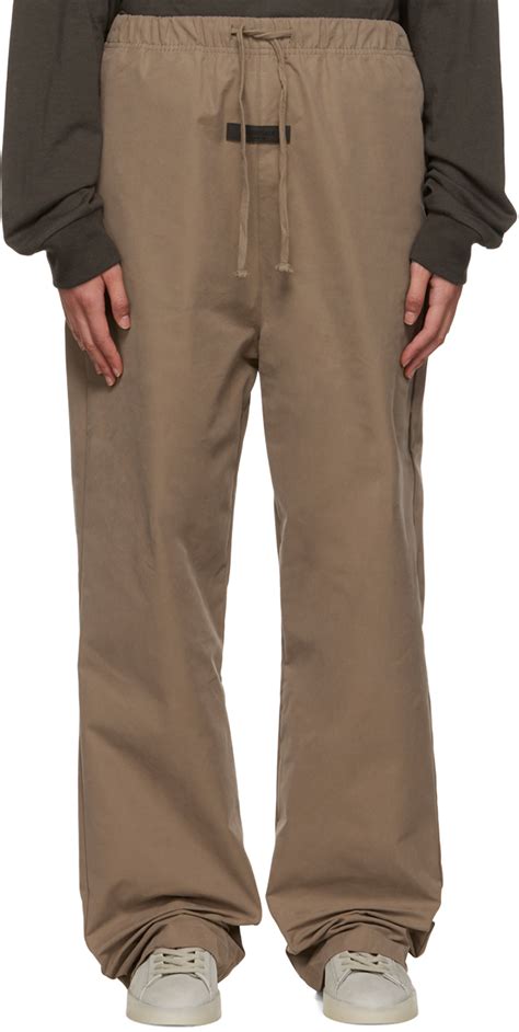 Brown Relaxed Lounge Pants By Fear Of God Essentials On Sale