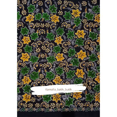 Jual Kain Batik Khas Brebes Motif Daun Anggur Dasar Hitam Shopee