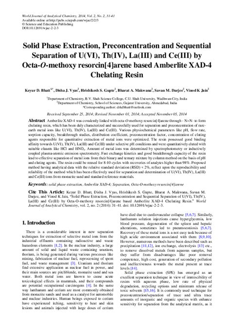 Pdf Solid Phase Extraction Preconcentration And Sequential