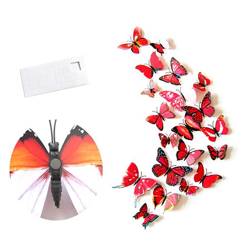 Motivational Package Guitar Paper Stickers 24pc 3d Butterfly Art Wall