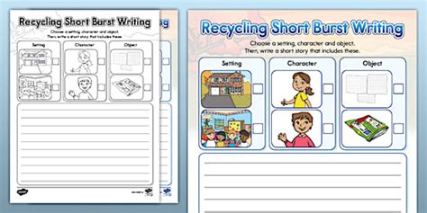 Recycling Short Burst Writing Template Lehrer Gemacht