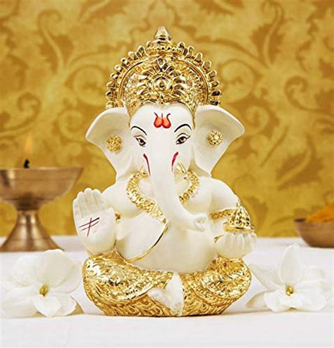 Ceramic Lord Ganesh Idol Small And Elegant Best For Car Etsy