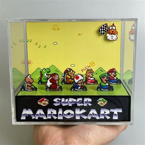 Super Mario Kart D Cube D Retro Gaming Cube Diorama Etsy