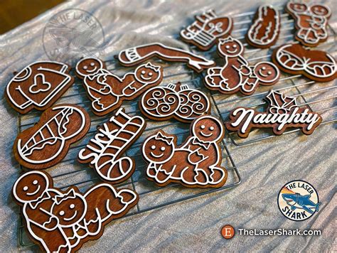 Naughty Gingerbread Christmas Ornaments Svg Laser Cut Files Etsy