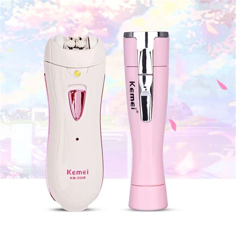 Kemei Rechargeable Epilator Lady Hair Remover Body Face Underarm Bikini