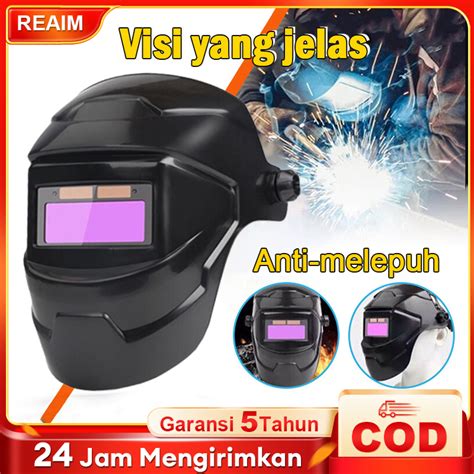 Jual Deko Helm Las Otomatis Auto Darkening Solar Welding Helmet Black