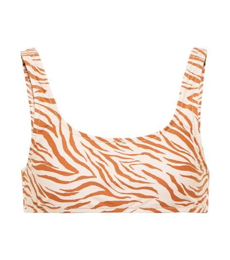 Rocky Zebra Print Bikini Top In Brown Reina Olga Mytheresa