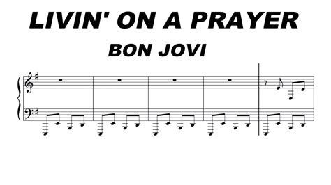 Bon Jovi Livin On A Prayer Sheet Music Youtube