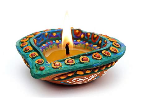 Colorful traditional Diwali oil lamp | Free Photo - rawpixel