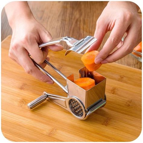 188 Stainless Steel Cheese Grater Rotary With Container Handheld