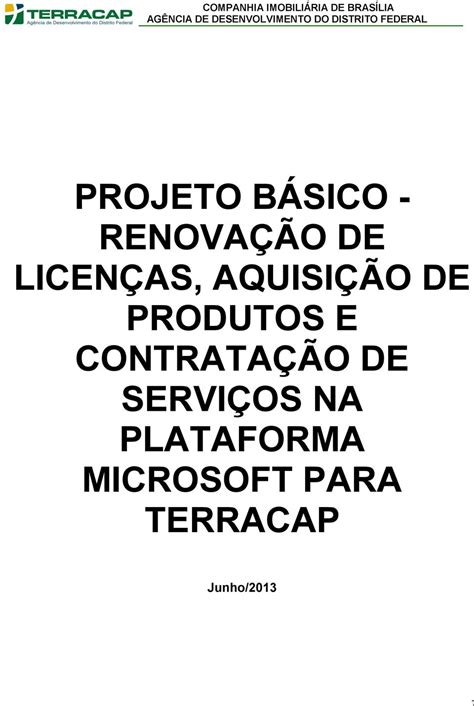 Projeto B Sico Renova O De Licen As Aquisi O De Produtos E