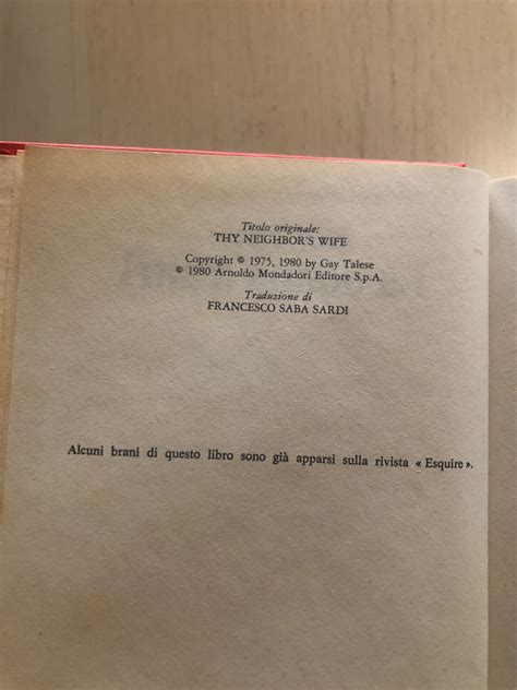 LA DONNA D ALTRI GAY TALESE EBay