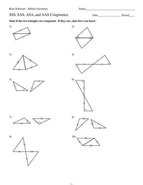 Triangle Congruence Sss Vs Sas Worksheet