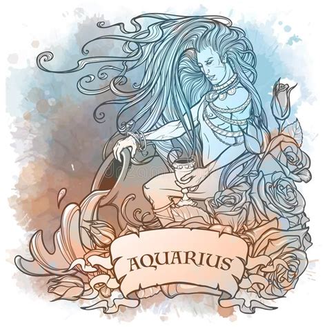 Aquarius Zodiac Sign Art