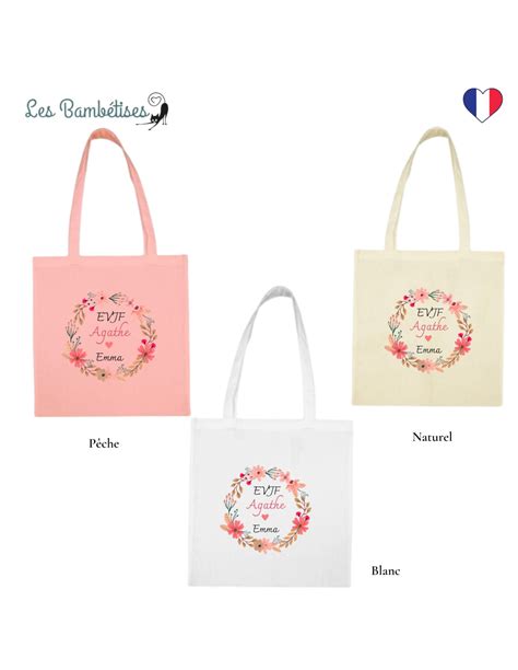 Tote Bag Personnalisé Evjf Fleurs Les Bambetises