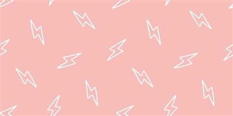 Premium Vector Pink Seamless Banner With White Lightning Bolts