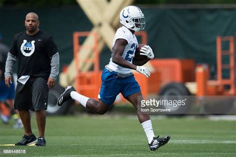 Indianapolis Colts Running Back Marlon Mack Runs Through A Drill