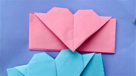 How To Make Origami Heart Envelope Very Easy Como Hacer Un Sobre De