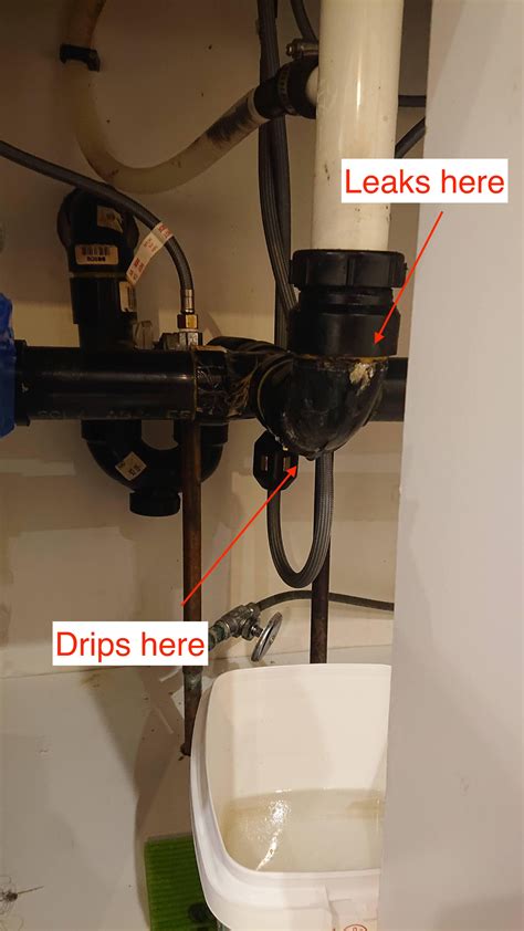 Leaking PVC(?) pipe under kitchen sink : r/Plumbing