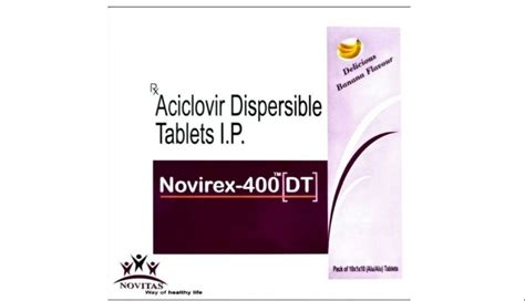 Novirex 400 DT Aciclovir Dispersible Tablets At Rs 320 Stripe