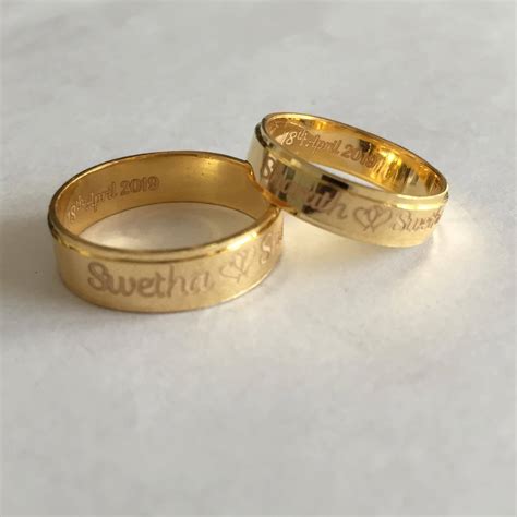 Lovely Name Engraved Couple Rings