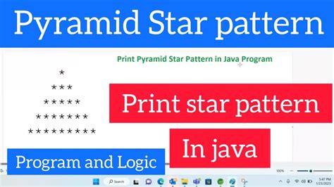 Pyramid Star Pattern Type 3 In Java Star Pattern Print Program