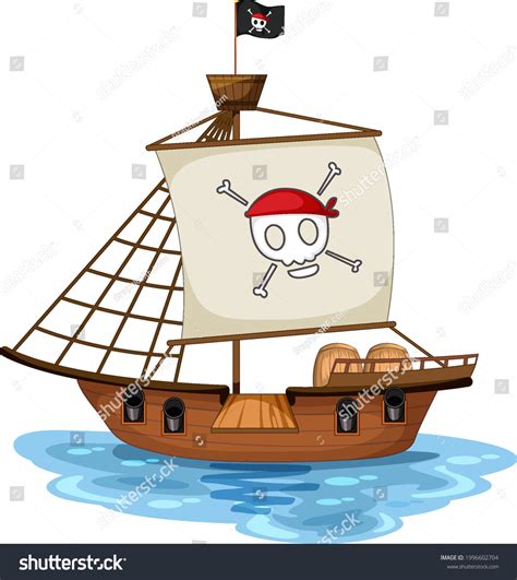 Pirate Ship Jolly Roger Flag Isolated Stock Vector (Royalty Free ...