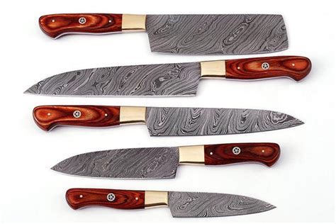 Damascus Kitchen Knives Set – KBS Knives Store