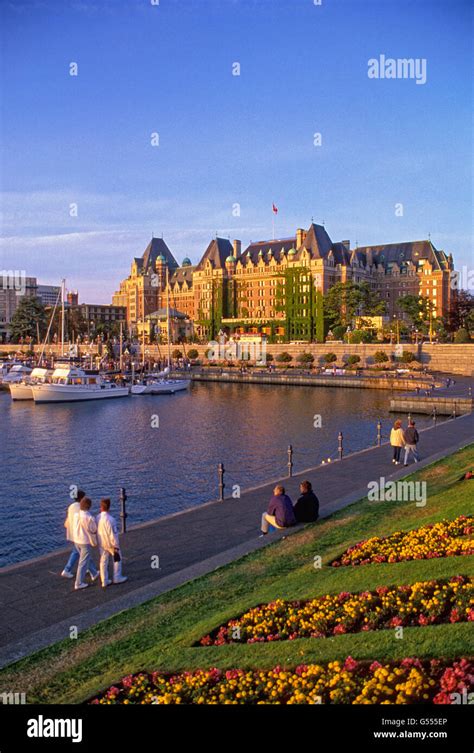 Inner Harbour Promenade And The Empress Hotel Victoria Vancouver