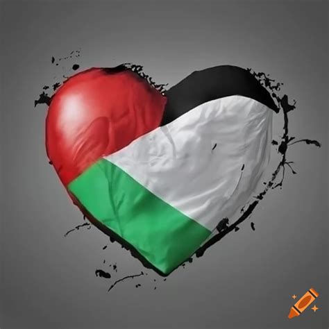 Symbol Of Bleeding Heart In Colors Of Palestinian Flag On Craiyon