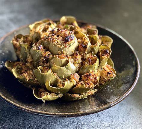 Nola Spired Stuffed Artichoke Alton Brown