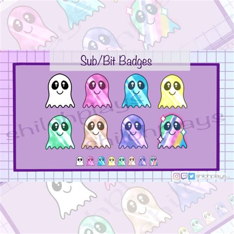 Ghost Twitch Discord Badges Kawaii Sub Badges Bit Etsy