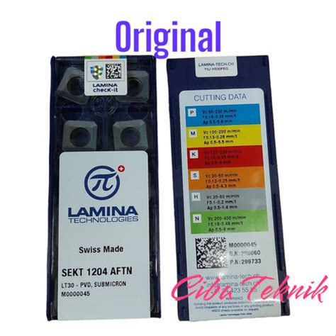 Jual SEKT 1204 AFTN LT30 LAMINA Insert Milling Pahat Milling