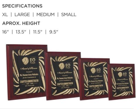 Wooden Memento Award Size 10 15 Inch At Rs 960 In Chandigarh ID