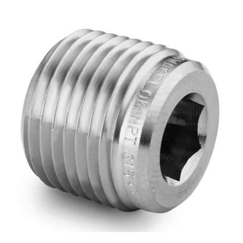 Stainless Steel Pipe Fitting Hollow Hex Plug 14 In Male Npt Caps And Plugs Pipe Fittings