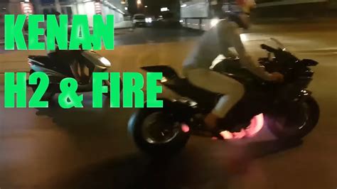 Burnout Kawasaki Ninja H2r And Burnout And Fir In The Night Youtube