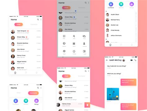 1134 40个聊天UI界面设计素材提供sketch格式 Chat More UI KIT _ 果觅网（gooodme）