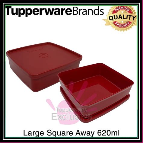 Tupperware Large Square Away Ml Cherry Color Pc Shopee Malaysia