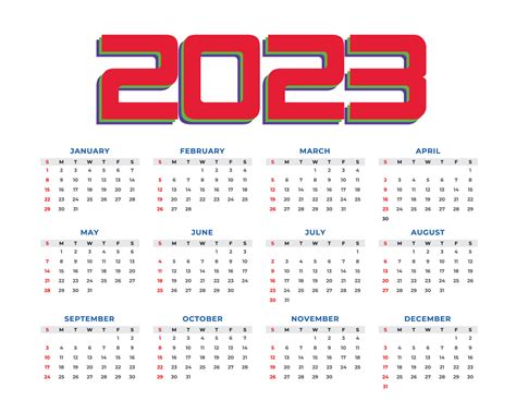 2023 new year calendar background in minimal style 17204959 Vector Art ...