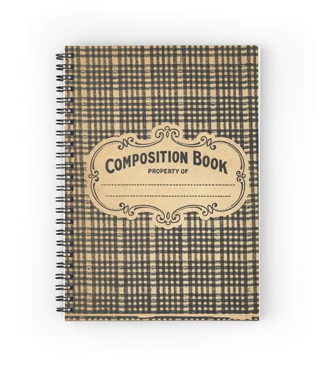 Vintage Checked Composition Notebook Cover Spiral Notebooks By