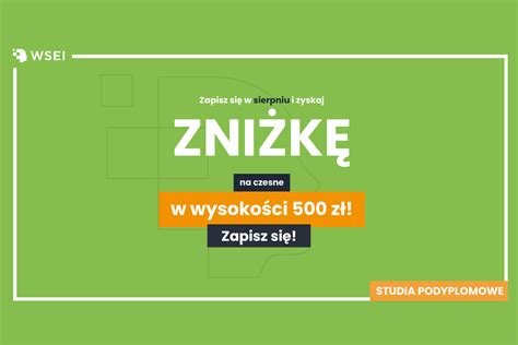 Promocja Zapisz Si Na Wybrane Kierunki Studi W Podyplomowych W