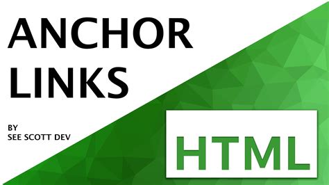 Html Anchor Links And Tags See Scott Dev